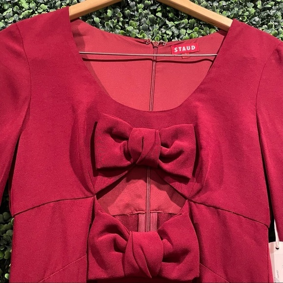 NWT Staud Maroon Lido Dress In Garnet 2 - Picture 6 of 8